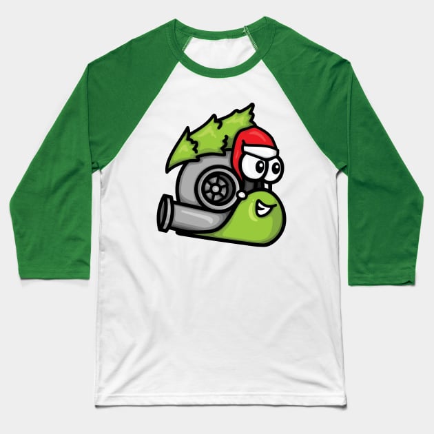 Turbo Snail - Christmas Tree Hauler (Green) Baseball T-Shirt by hoddynoddy